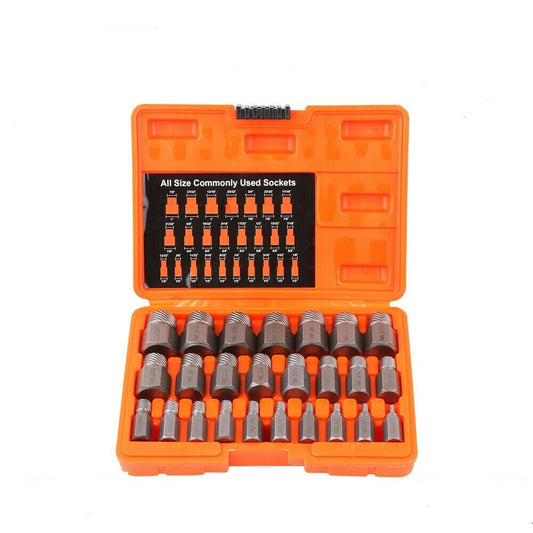 25Pack Screw Extractor Multi-Spline Easy Out Broken Bolt Remover Tool