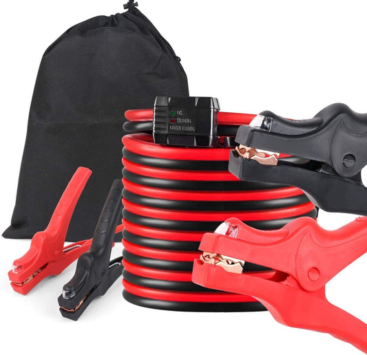 12FT Jumper Leads 3000AMP Heavy-Duty Booster Cables Reverse Polarity Protection