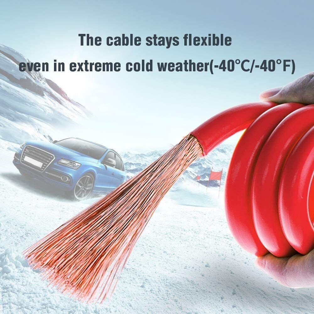 12FT Jumper Leads 3000AMP Heavy-Duty Booster Cables Reverse Polarity Protection