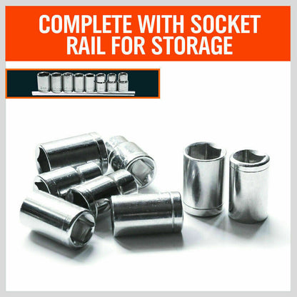 8Pack Metric Socket 1/2" Drive 11MM - 19MM For Wrench