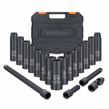 19Pack Deep Socket Impact 1/2" Drive Extension Bars Flexible Adapter