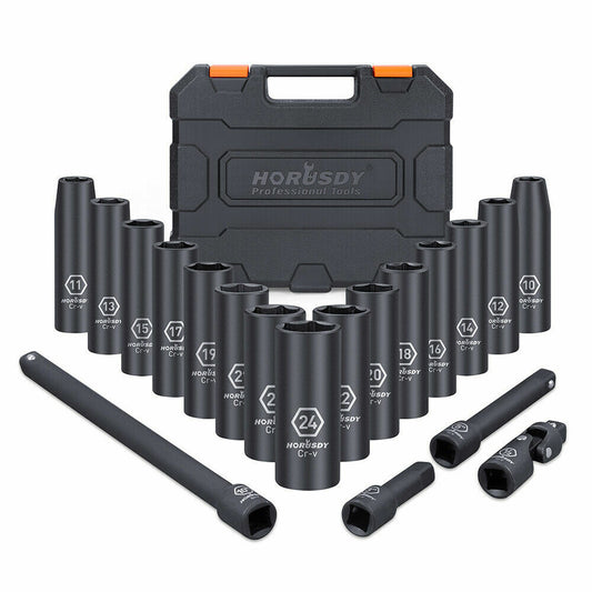 19Pack Deep Socket Impact 1/2" Drive Extension Bars Flexible Adapter