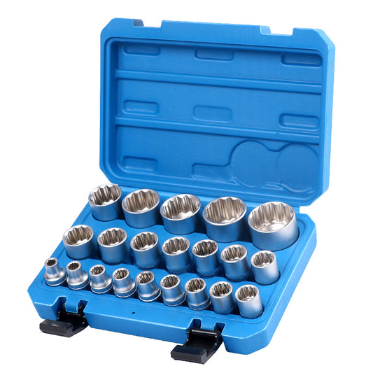 21Pack 12-Point Socket 1/2-inch Drive Grip Sleeve Storage Case Metric