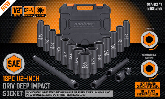 18Pack Deep Impact Socket Imperial / SAE Extension Flexible Adaptor