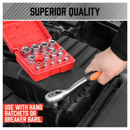 14Pack E Torx Socket Female Start Bit External Hex Torque