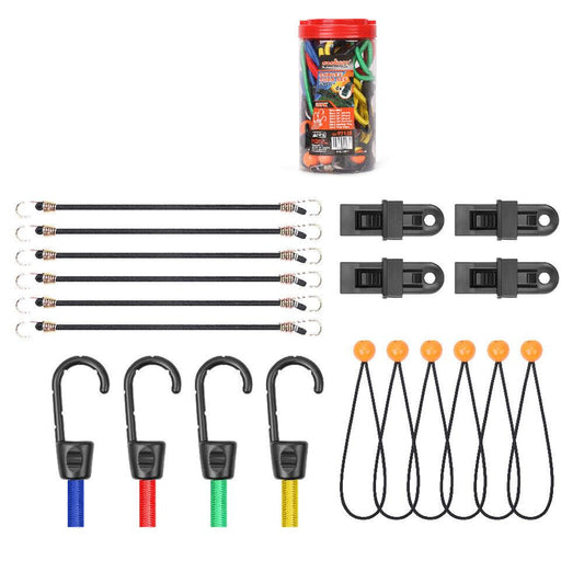 30-Piece Premium Bungee Cord Assortment Includes 10” to 40” Bungee