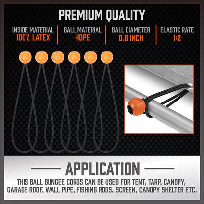 30-Piece Premium Bungee Cord Assortment Includes 10” to 40” Bungee
