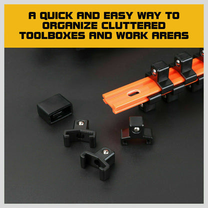 3Pack Double-Side Sockets Holder Tool Organizer Rails WorkShop Rack 1/4"