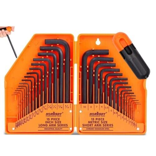31-Piece Hex Key with T-Handle, Metric & Imperial Sizes Allen