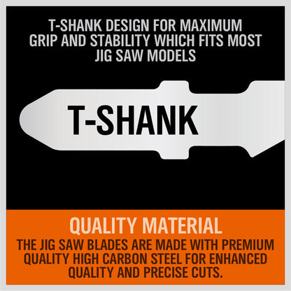 25Pack T-shank Jig Saw Blades For Wood Plastic Metal Sheet