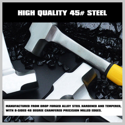 2LB+3LB Steel Hammer Double Octagonal Heavy-Duty Solid Forged Rubber Grip