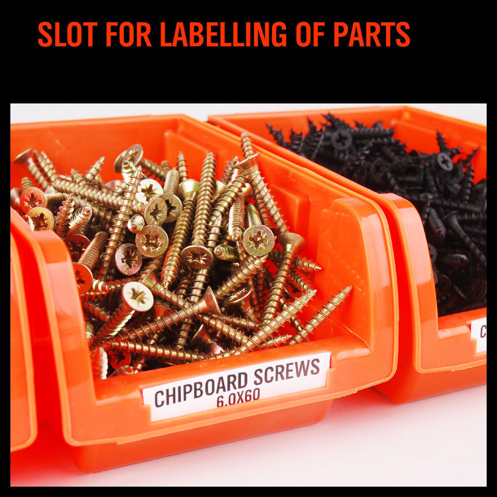 NEW 8 PC Wall Mounted Storage Bins Rack Nuts Bolts