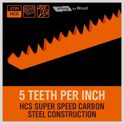 5Pack 9" / 240mm Reciprocating Saw Blades 5TPI Wood Timber
