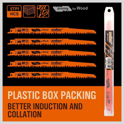 5Pack 9" / 240mm Reciprocating Saw Blades 5TPI Wood Timber