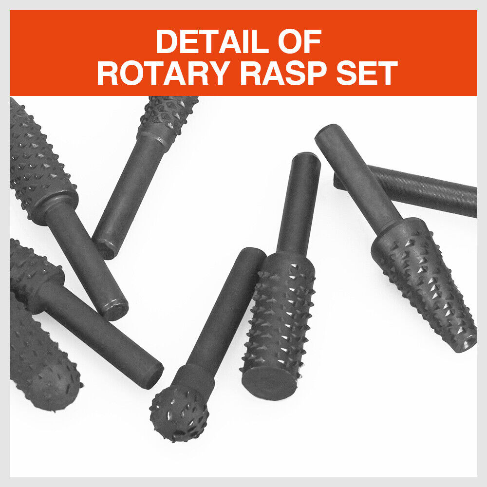 10Pack Rotary Bits Router Drill Bit Burr Wood Rasp File