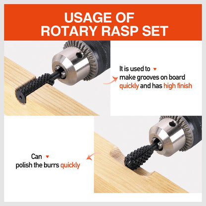 10Pack Rotary Bits Router Drill Bit Burr Wood Rasp File