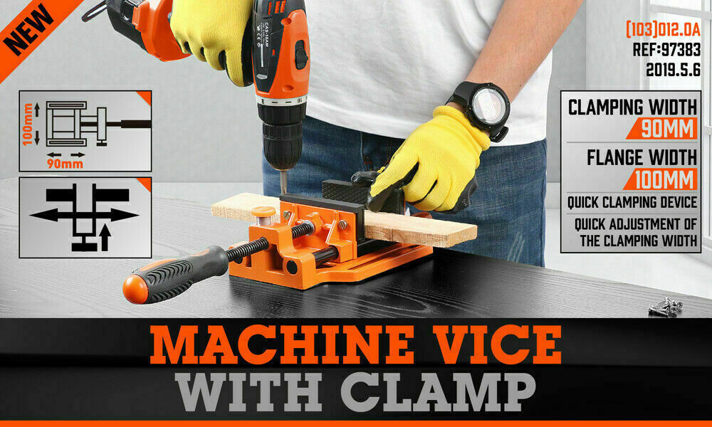 90mm Drill Press Bench Vice Quick Release Clamp Jaw Soft