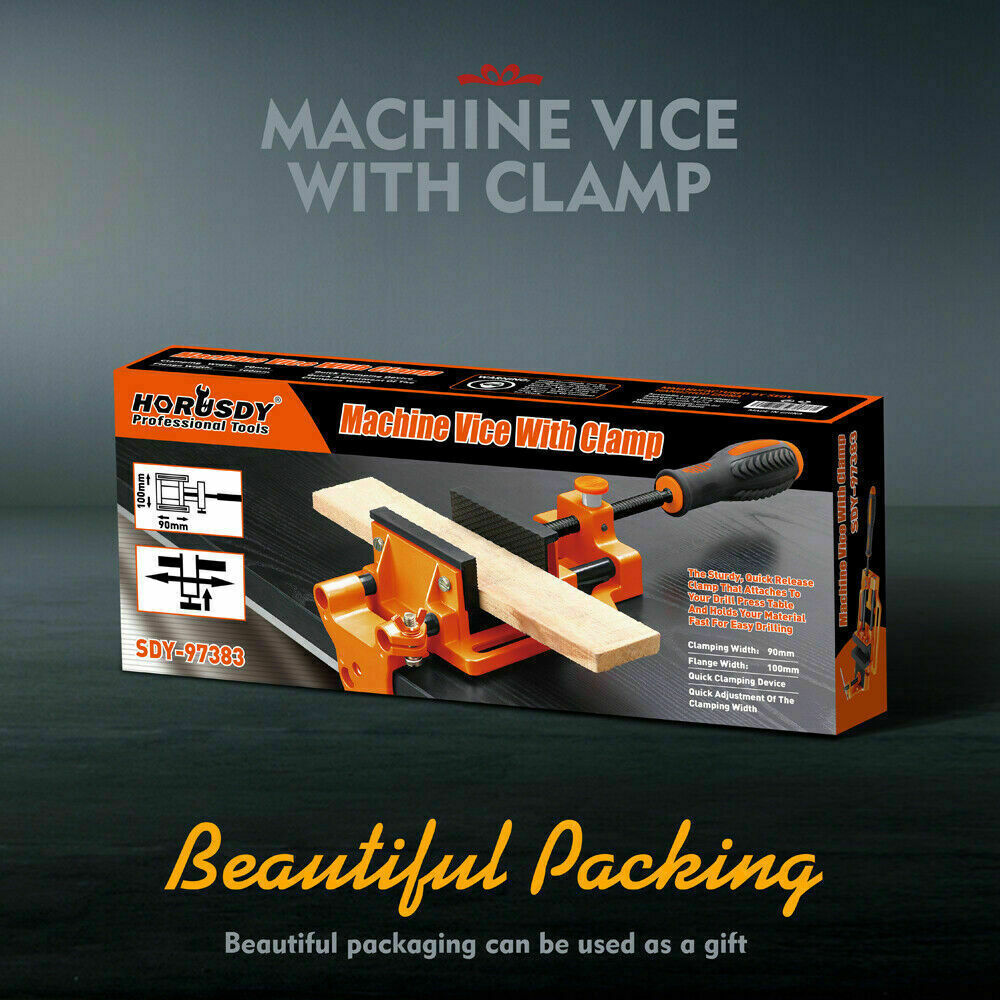 90mm Drill Press Bench Vice Quick Release Clamp Jaw Soft