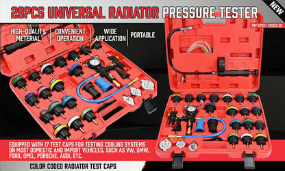 28Pack Radiator Pressure Test Cooling System Leaking Check Refill Vacuum