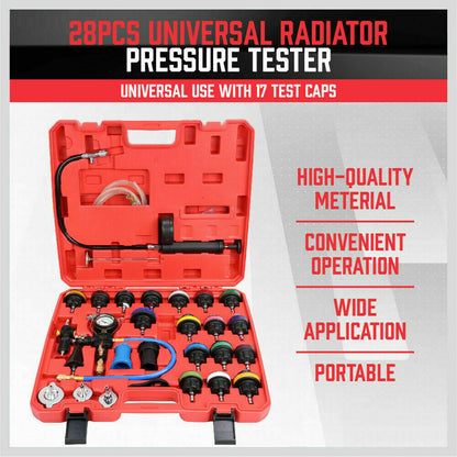 28Pack Radiator Pressure Test Cooling System Leaking Check Refill Vacuum
