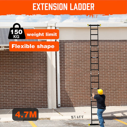 4.7M Multi Purpose Ladder Aluminium Folding Platform Extension Step Non-Slip
