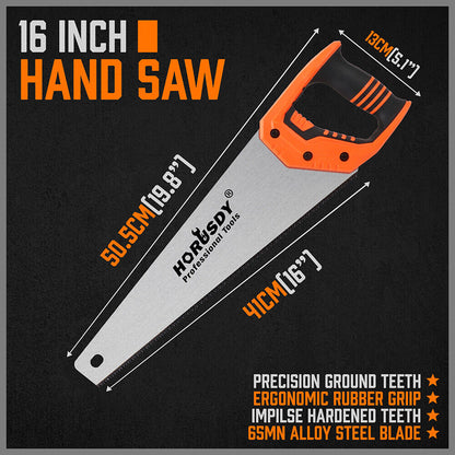 16" Hand Saw Sharp Cut Wood Plastic Cutting Heavy-Duty Crosscut