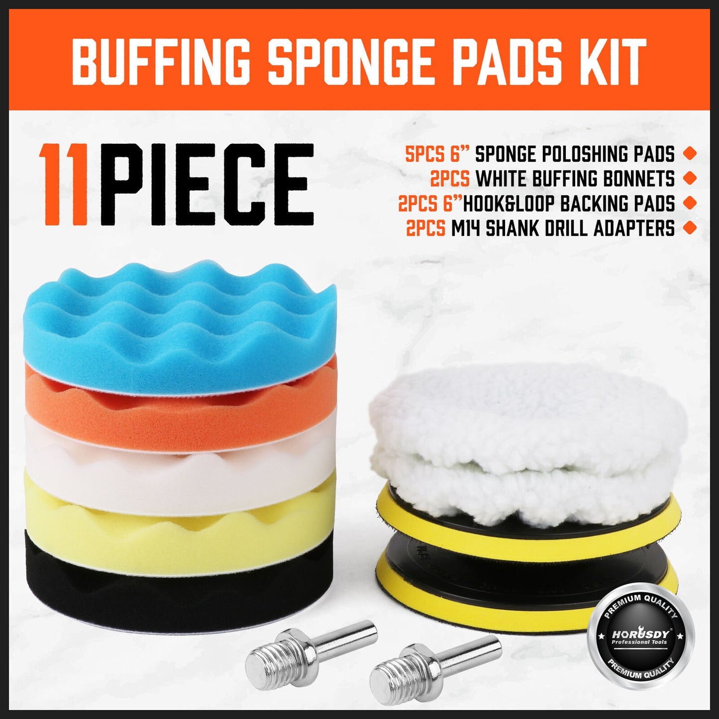 11Pack 6" Buffing Waxing Polishing Pads Sponge Pad For Car