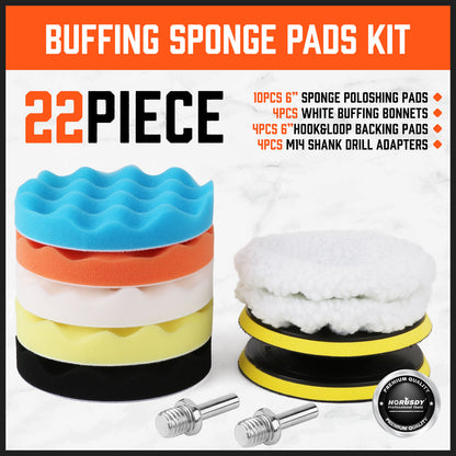 11Packs 6" Buffing Waxing Polishing Pads Sponge Pad For Car