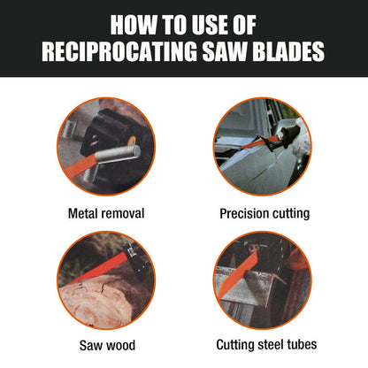 10Pack Reciprocating Saw Blades For Wood Metal Timber Demolition Cutting