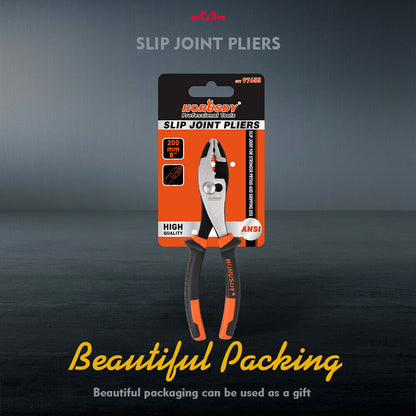 8" Slip Joint Pliers Adjustable Heavy-Duty Jars Non-Slip Grip Handle