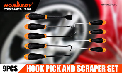 9pc Hook and Pick Tool Scraper ,Large Full & Small