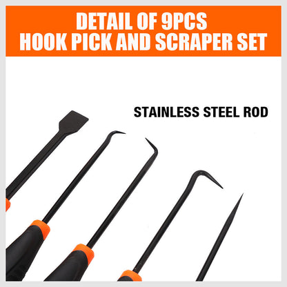 9pc Hook and Pick Tool Scraper ,Large Full & Small