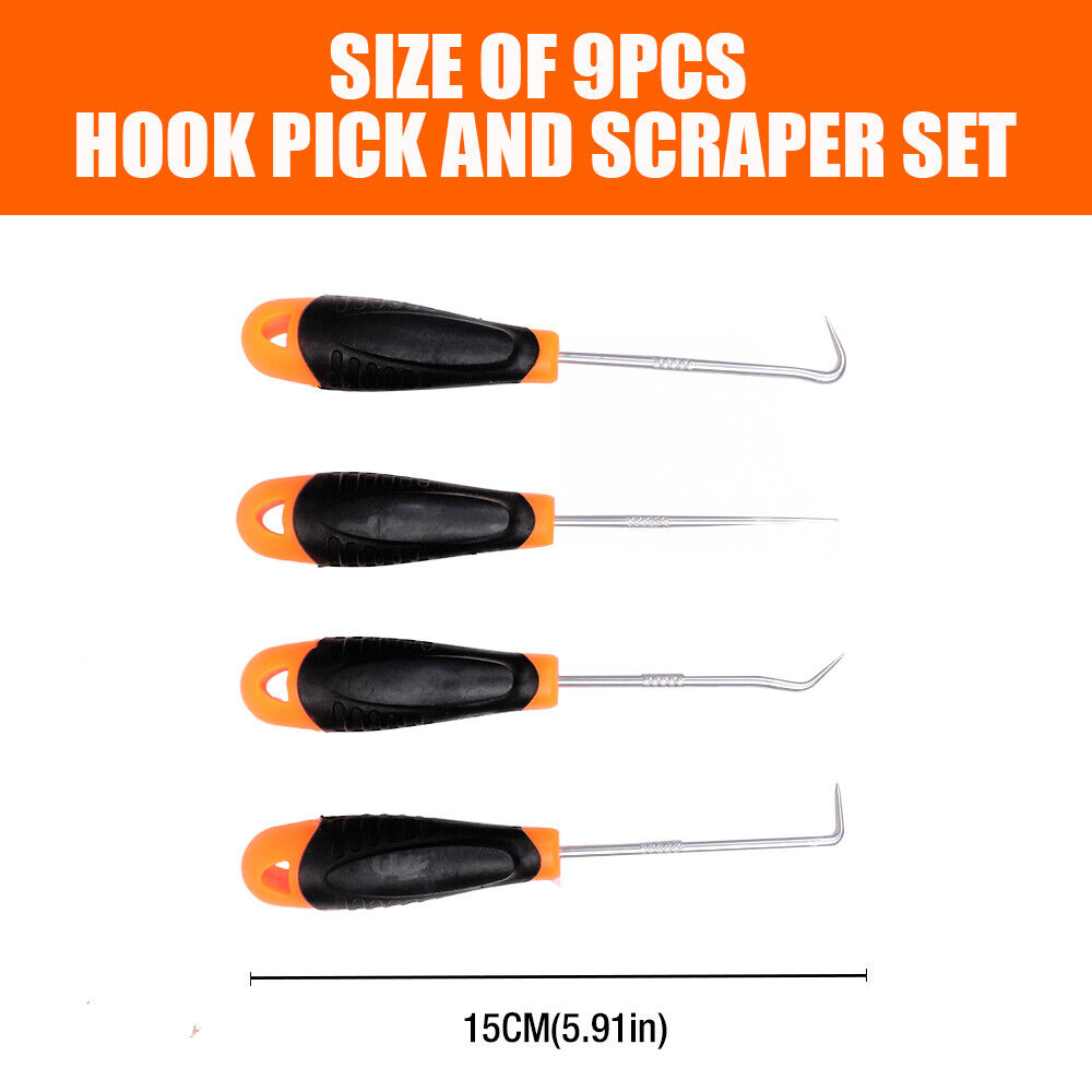 9pc Hook and Pick Tool Scraper ,Large Full & Small