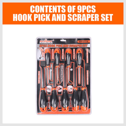 9pc Hook and Pick Tool Scraper ,Large Full & Small