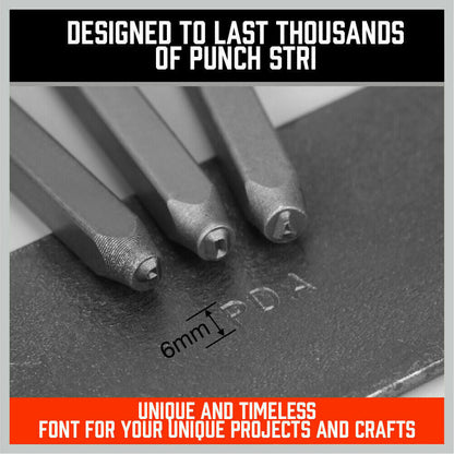 36Pack 6mm Number & Capital Letter Stamp Punches Metal Plastic