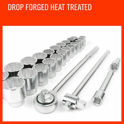 27Pack Heavy-Duty Socket Wrench 3/4" Drive Metric & Imperial Extension