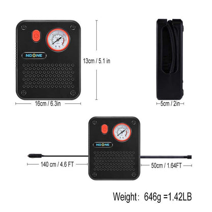 NOONE 1.9M Air Compressor tyre Inflator 12V Portable Car tyre