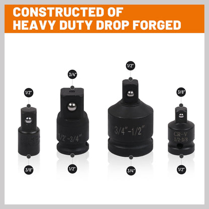 8Pack Impact Socket Reducer Heavy-Duty Adaptor For Ratchet Wrench With