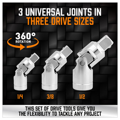 20Pack Socket Extension & Adaptor Flexible Joint Reducer Combination Drive