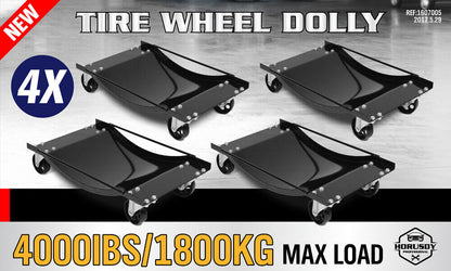 4 Heavy-Duty Wheel Dolly 450 kg 1000 lb Car Positioning