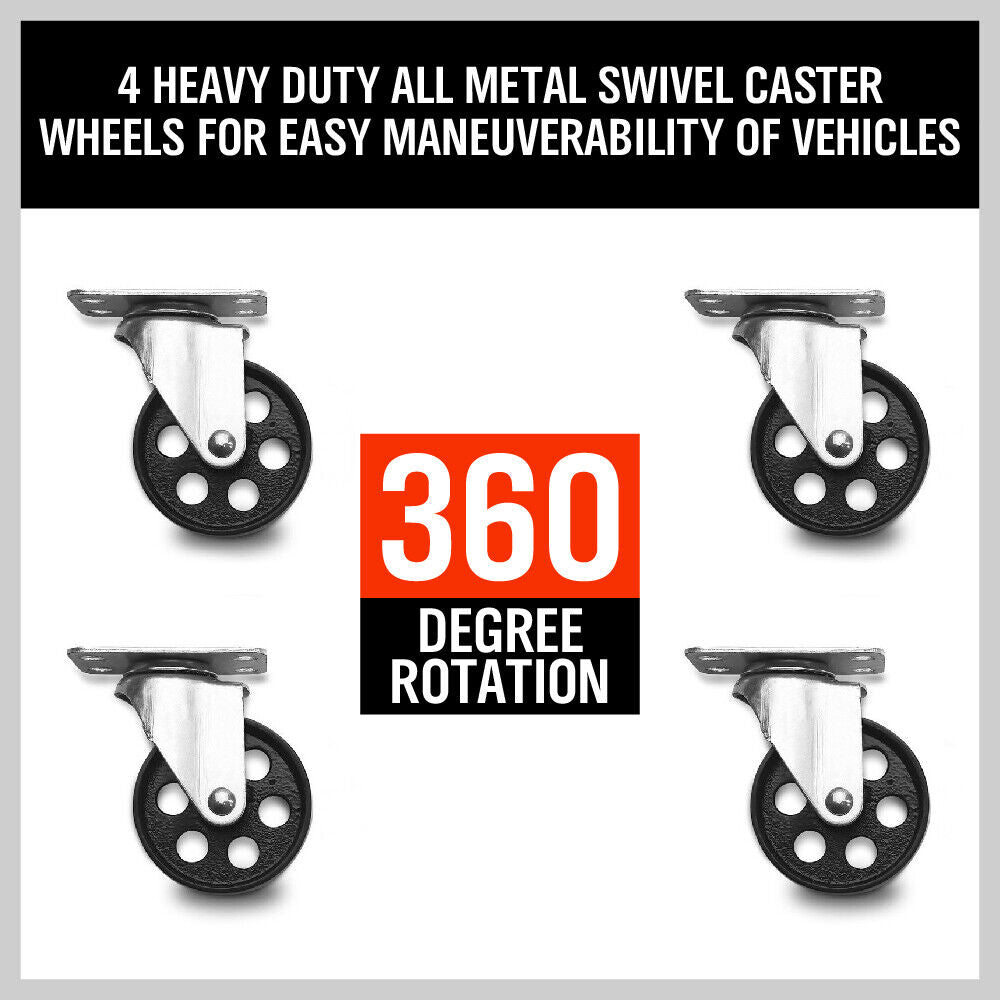 4 Heavy-Duty Wheel Dolly 450 kg 1000 lb Car Positioning