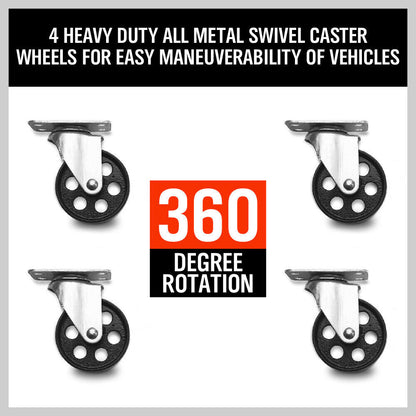 4 Heavy-Duty Wheel Dolly 450 kg 1000 lb Car Positioning