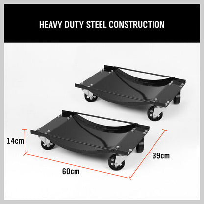 4 Heavy-Duty Wheel Dolly 450 kg 1000 lb Car Positioning