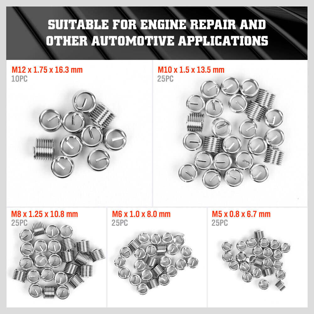 131Pack Metric Thread Repair HSS Drill Helicoil Heli Coil Tap