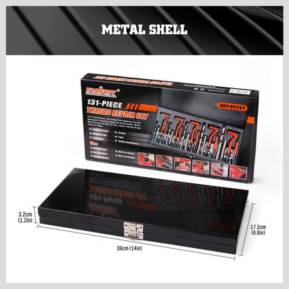 131Pack Metric Thread Repair HSS Drill Helicoil Heli Coil Tap