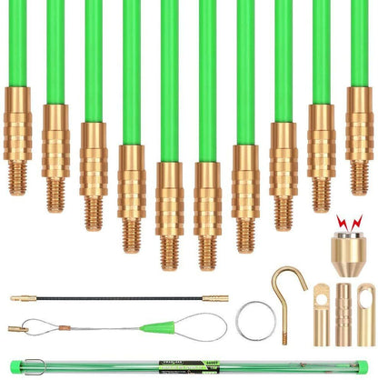 15m Fibreglass Push Pull Rods Cable Cavity Electrician Contractor Wire