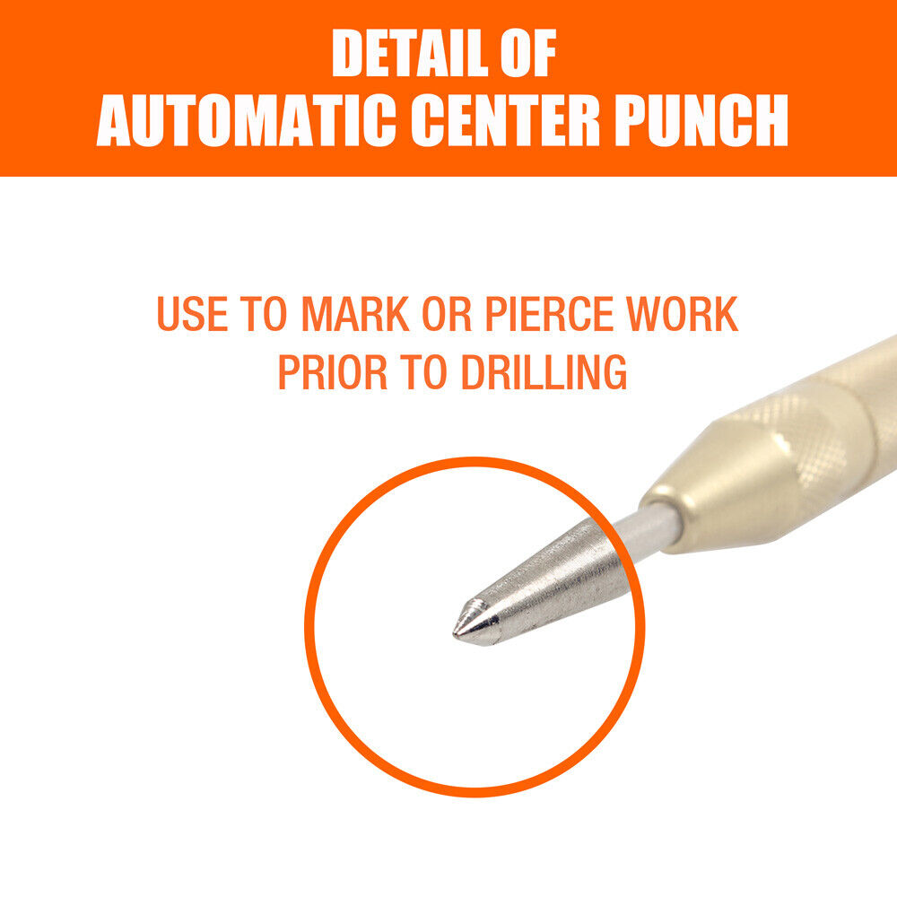 125mm/5" Automatic Centre Punch Adjustable Spring Loaded Metal Drill Tool
