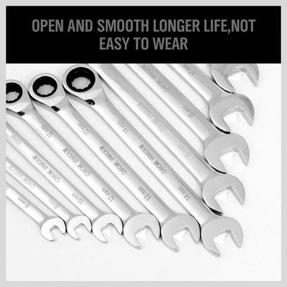 20Pack Ratchet Spanner Metric & Imperial Combination Wrench Open End