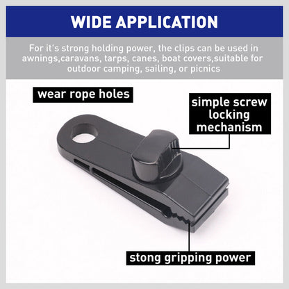 8Pack Awning Tarp Clamp Clips Hangers Survival Tent Emergency Grommet