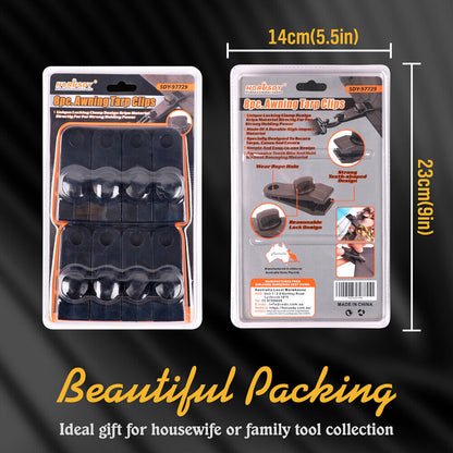 8Pack Awning Tarp Clamp Clips Hangers Survival Tent Emergency Grommet
